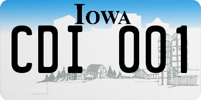 IA license plate CDI001