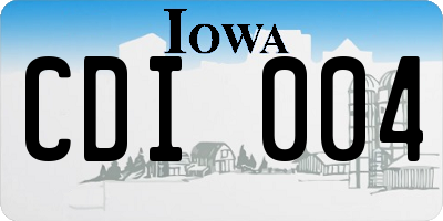 IA license plate CDI004