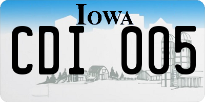 IA license plate CDI005