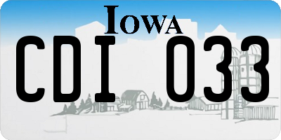IA license plate CDI033