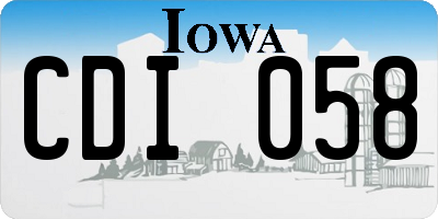 IA license plate CDI058