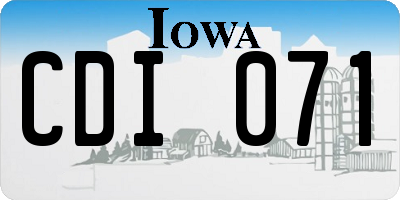 IA license plate CDI071
