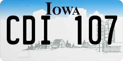 IA license plate CDI107