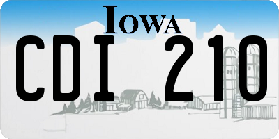 IA license plate CDI210