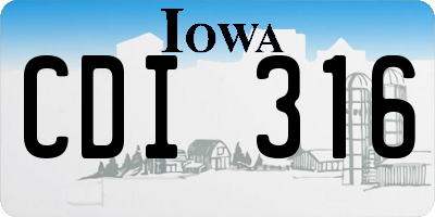 IA license plate CDI316