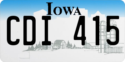 IA license plate CDI415
