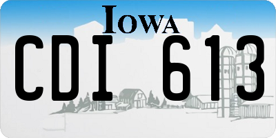 IA license plate CDI613