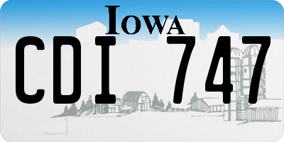 IA license plate CDI747