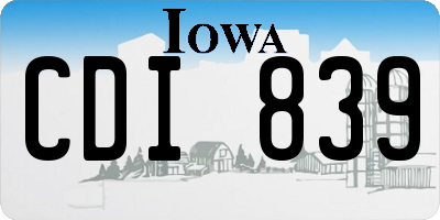 IA license plate CDI839