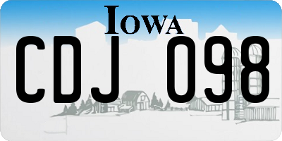 IA license plate CDJ098