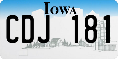 IA license plate CDJ181