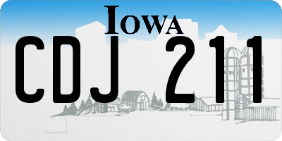 IA license plate CDJ211