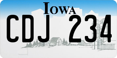 IA license plate CDJ234