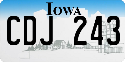 IA license plate CDJ243