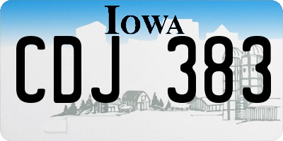 IA license plate CDJ383