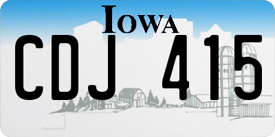 IA license plate CDJ415