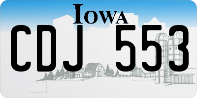 IA license plate CDJ553