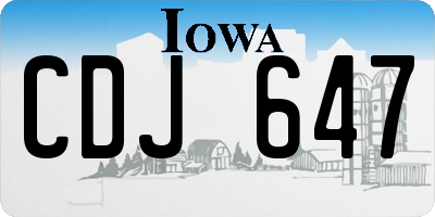 IA license plate CDJ647