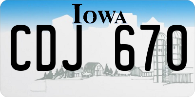 IA license plate CDJ670