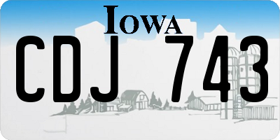 IA license plate CDJ743