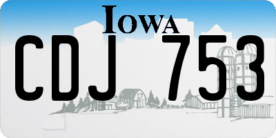 IA license plate CDJ753