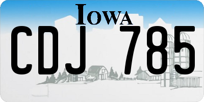 IA license plate CDJ785