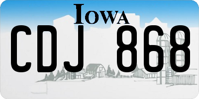 IA license plate CDJ868