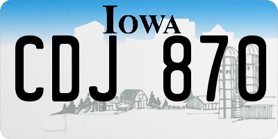 IA license plate CDJ870