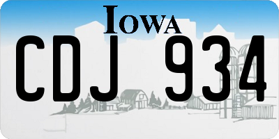 IA license plate CDJ934