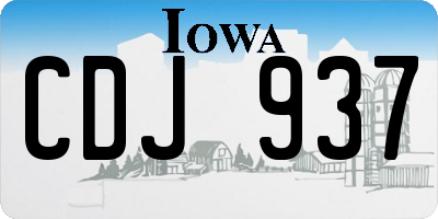 IA license plate CDJ937