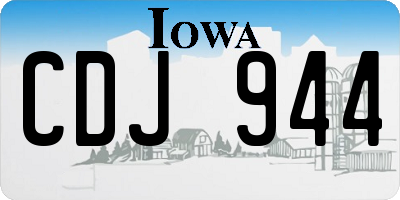 IA license plate CDJ944