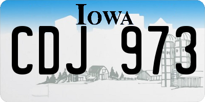 IA license plate CDJ973
