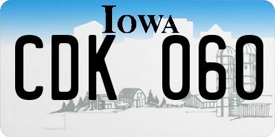 IA license plate CDK060