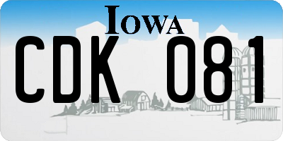 IA license plate CDK081