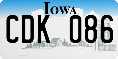 IA license plate CDK086