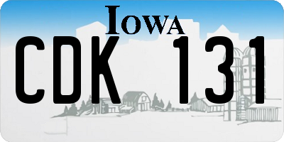 IA license plate CDK131