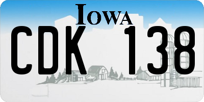 IA license plate CDK138