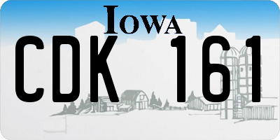 IA license plate CDK161