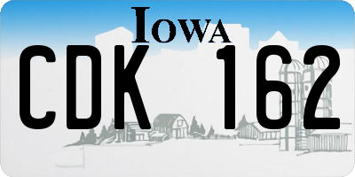 IA license plate CDK162