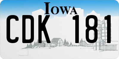 IA license plate CDK181