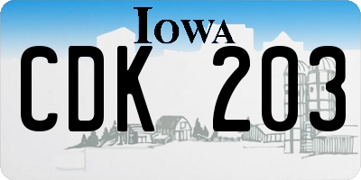 IA license plate CDK203
