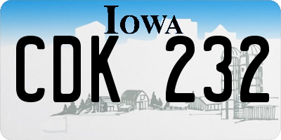 IA license plate CDK232