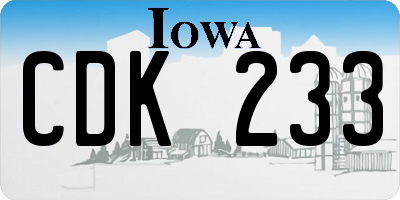 IA license plate CDK233