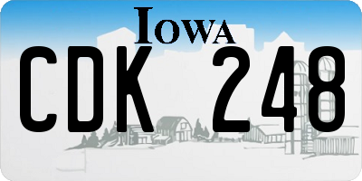 IA license plate CDK248