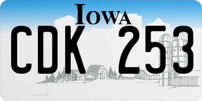 IA license plate CDK253