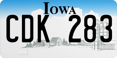 IA license plate CDK283