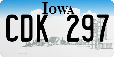 IA license plate CDK297