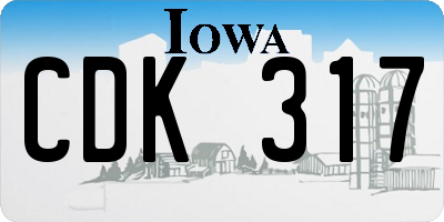 IA license plate CDK317