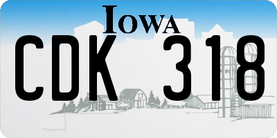 IA license plate CDK318