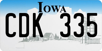 IA license plate CDK335
